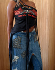 Controlled Burn One Shoulder Asymmetric Top