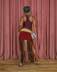 Center of Attention Fringe Skirt