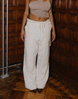 Wide-Leg Cargo Pant - Natural