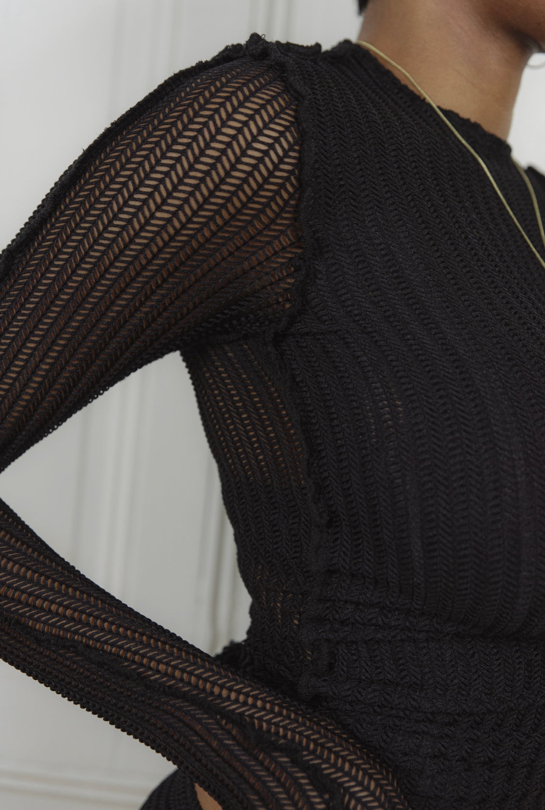 Knit Long Sleeve Top - Black