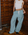 Paneled Cotton Pant - Seafoam Green